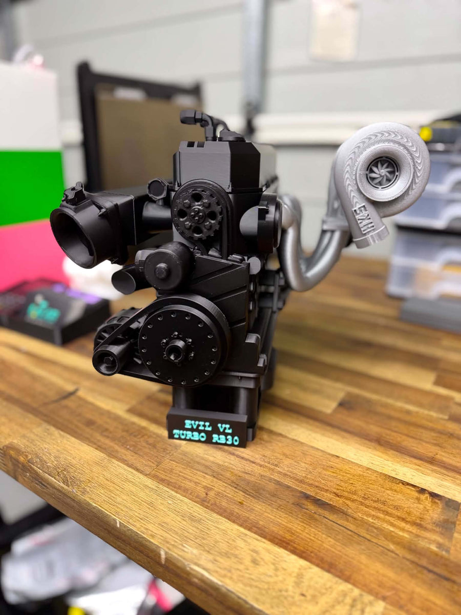 Detailed 3D printed turbo RB30 engine model made by GLab Customs