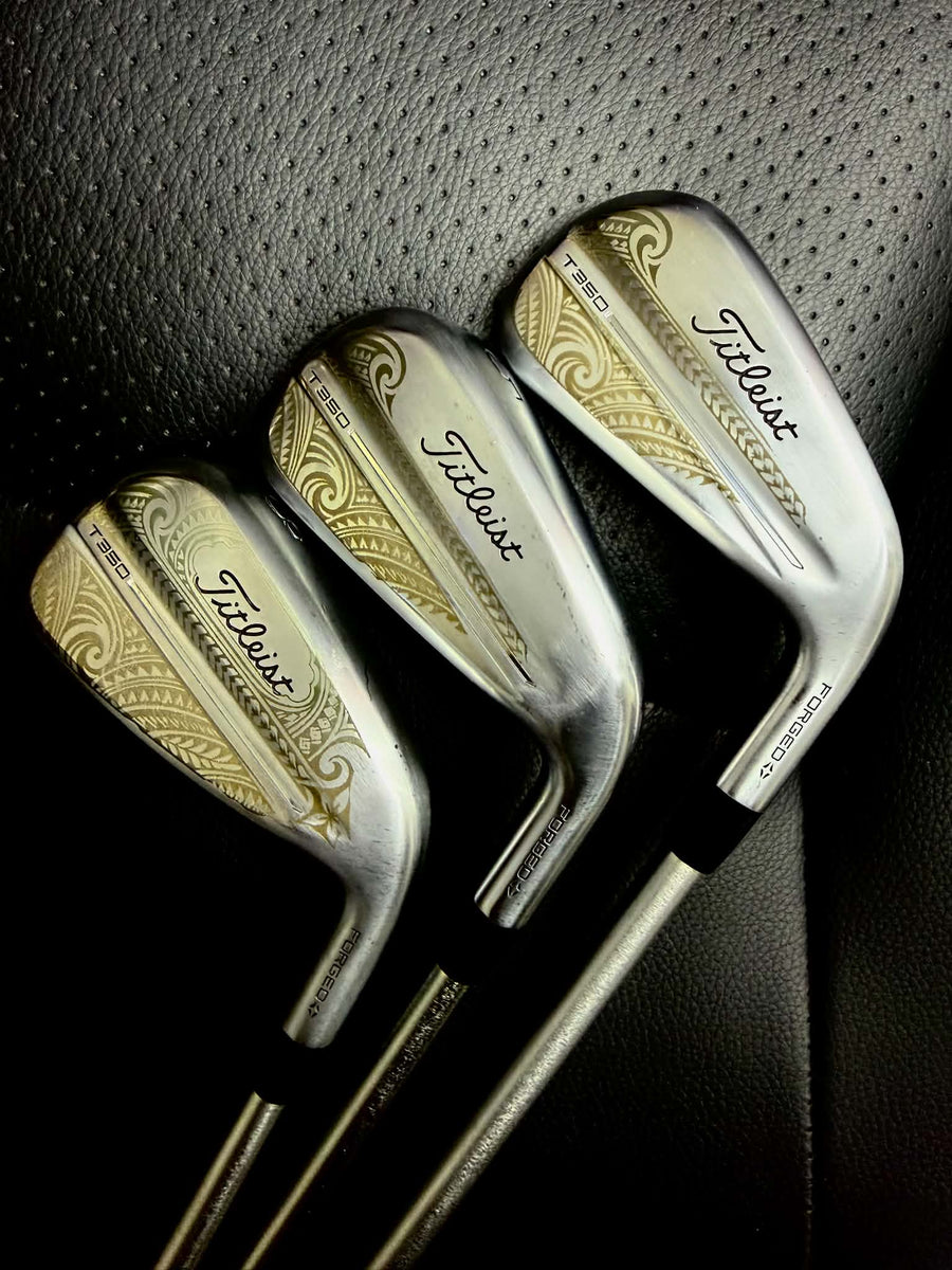 Custom laser engraved Titleist golf irons by GLab Customs